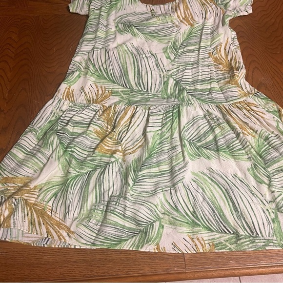 Hula Moon By Jams World Short Sleeve Mini Dress Astoria Leaf Print XS Relaxed - Picture 12 of 14